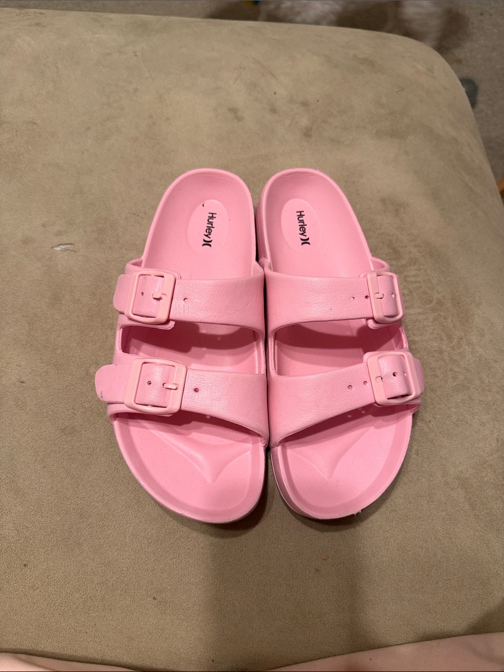 Hurley Pink Double-Strap Buckle Slides